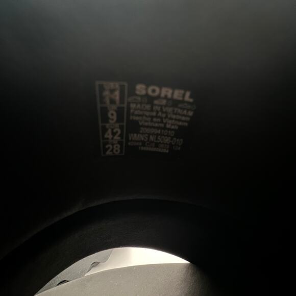 Sorel Viibe Slingback Flat Puffy Black Sandal Size 11 - Picture 8 of 10